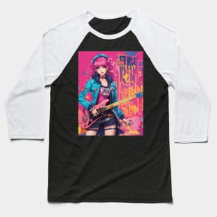 Waifu Guitar Heavy Metal Baseball T-Shirt